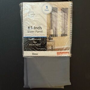 Mainstays Light Gray Sheer 63" x 59" Rod Pocket Curtains